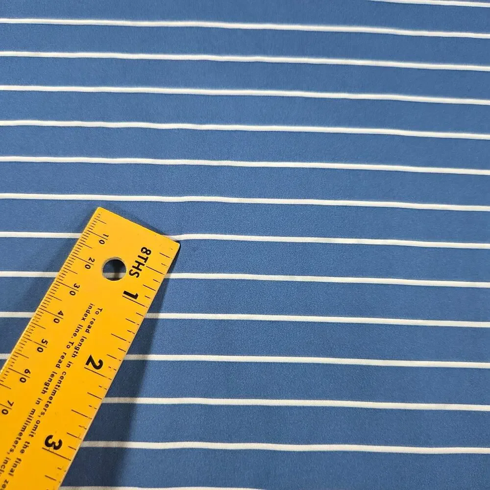 RLX Ralph Lauren Polo Shirt Performance Blue White Striped Mens XL Fit= 2XL Golf